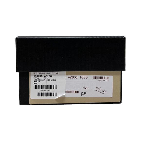 Gucci Shoes Horsebit Black Leather Flat Sandals- Size 36.5 - Picture 8 of 9